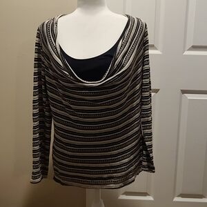 Motherhood Maternity Cowl Neck Nursing Top - L (M1-X)